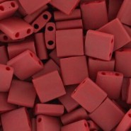 Abalorios Miyuki tila 5x5mm - Matted metallic brick red TL-2040